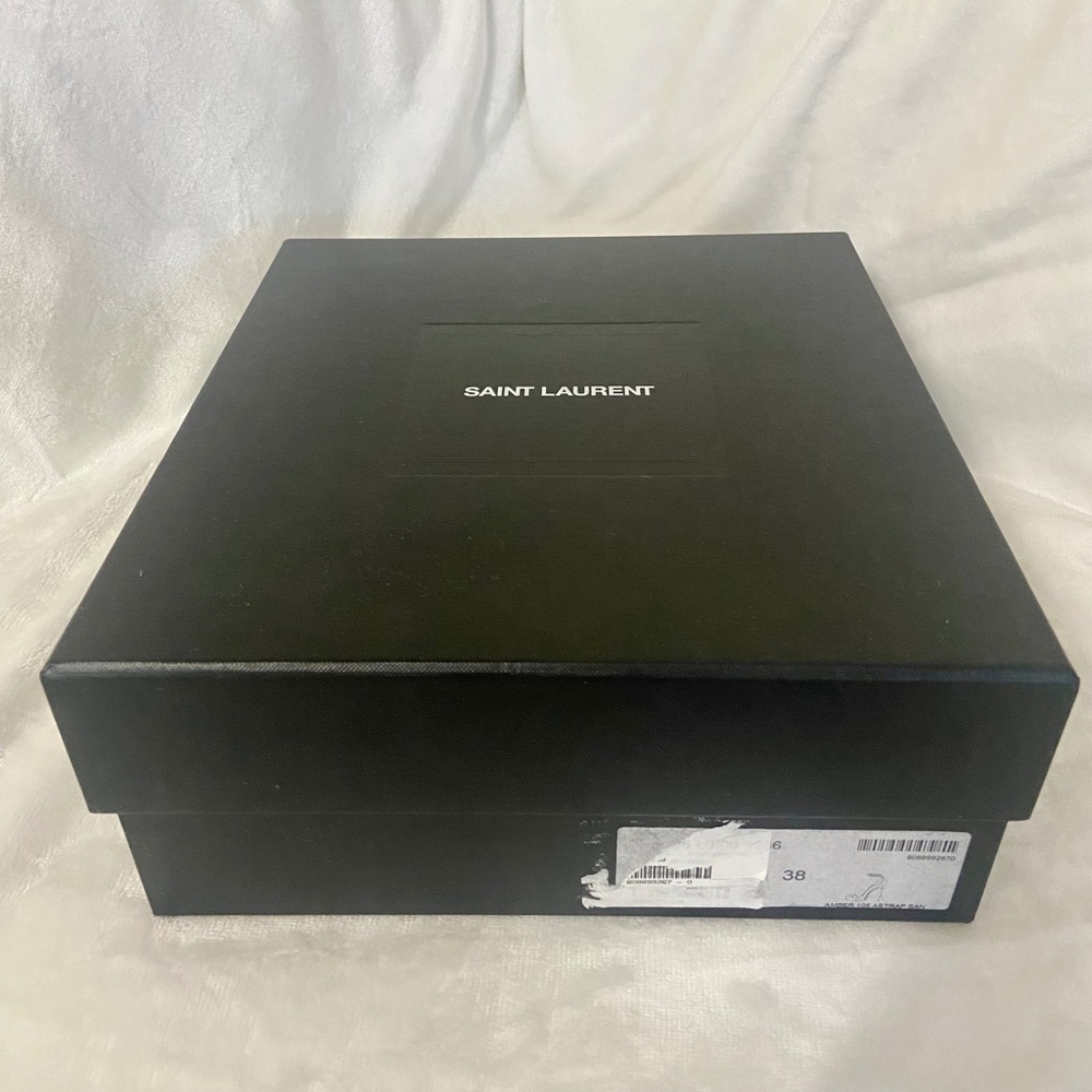 Saint Laurent Amber Ankle Strap Snakeskin Sandals NWT Size 38 - Picture 7 of 11
